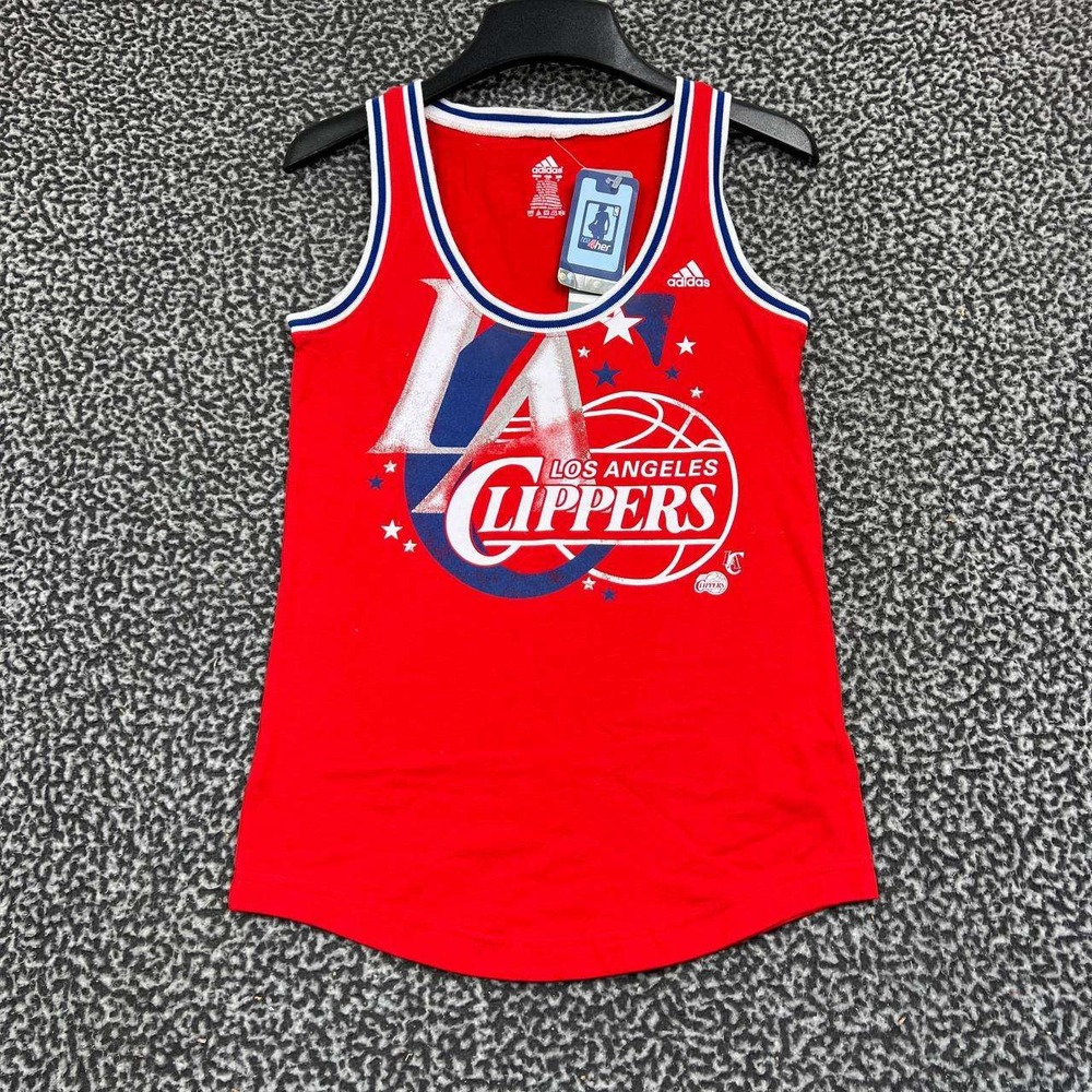 Los Angeles LA Clippers Shirt Women Small Red Adidas Sleeveless Top New S